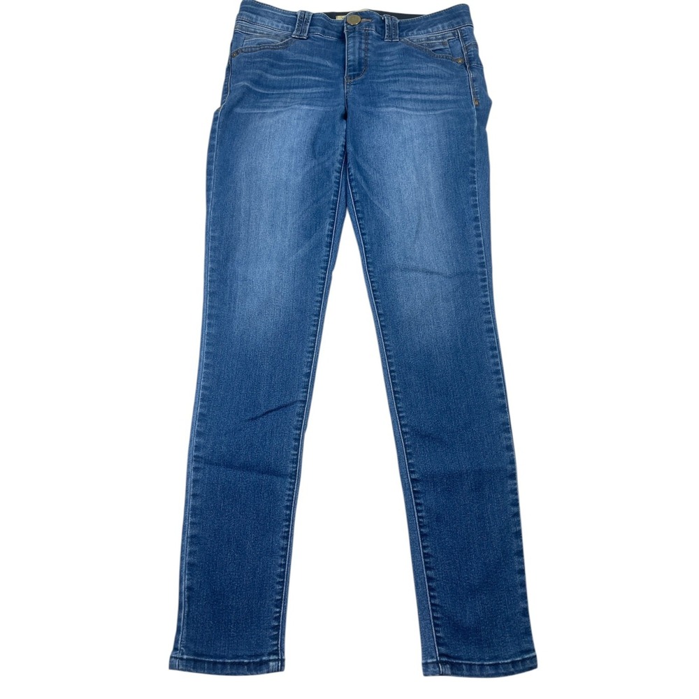 Democracy "Ab" Technology Jeans Womens 6 Blue Denim Cotton Stretch Skinny Leg
